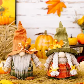 Thanksgiving Gnome Fall Decor – Maple Pumpkin Harvest Table Accent