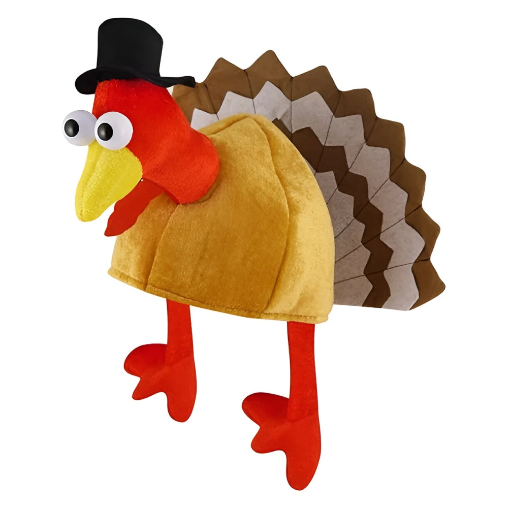Funny Turkey & Chicken Leg Plush Hat – Holiday Party Costume Accessory - Image 7