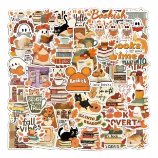 50PCS Autumn Ghost & Book Scroll Graffiti Stickers Set