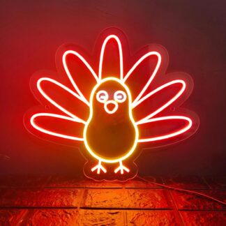 Cute Turkey LED Neon Sign - Cozy Fall & Thanksgiving Wall Decor