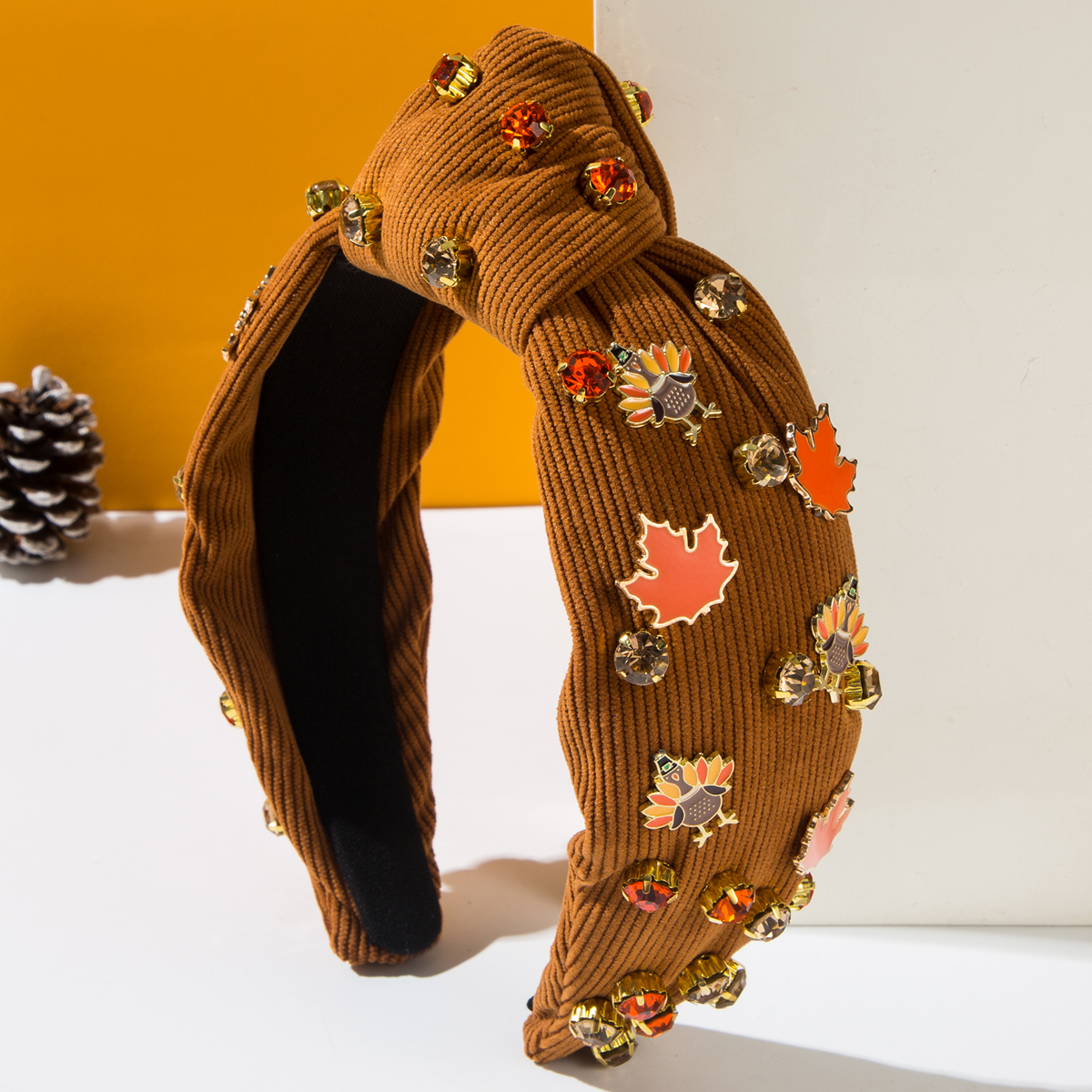 Thanksgiving Maple Leaf Holiday Headband for Women - Image 2