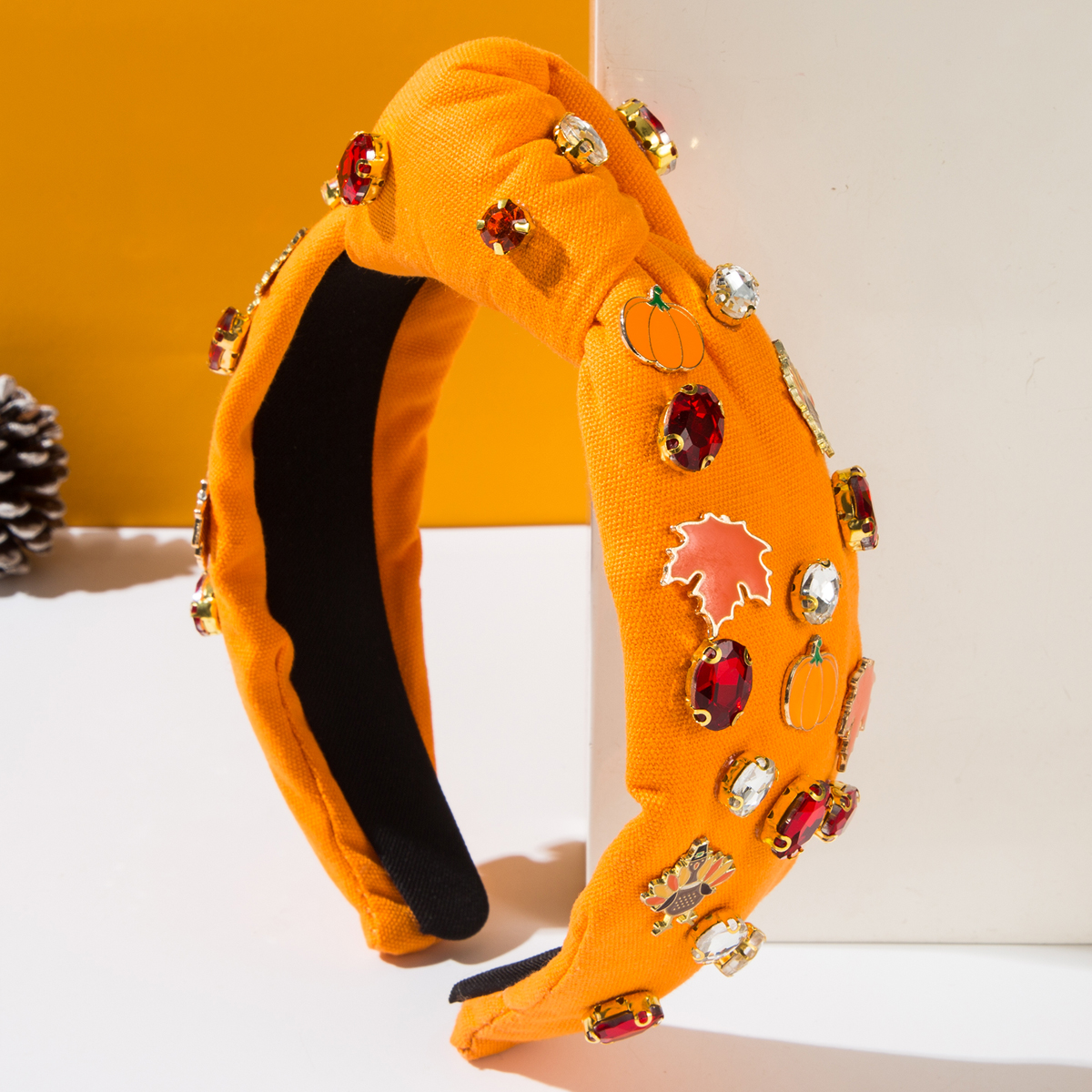 Thanksgiving Maple Leaf Holiday Headband for Women - Image 4