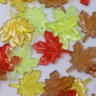 20pcs Acrylic Maple & Sycamore Leaf Decorations for Harvest Festival & Thanksgiving