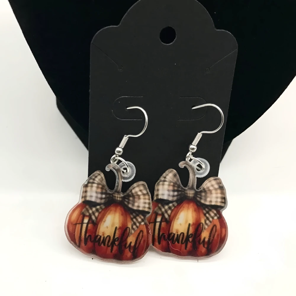 Elegant Pumpkin Drop Earrings for Women – Festive Party Jewelry - Image 3