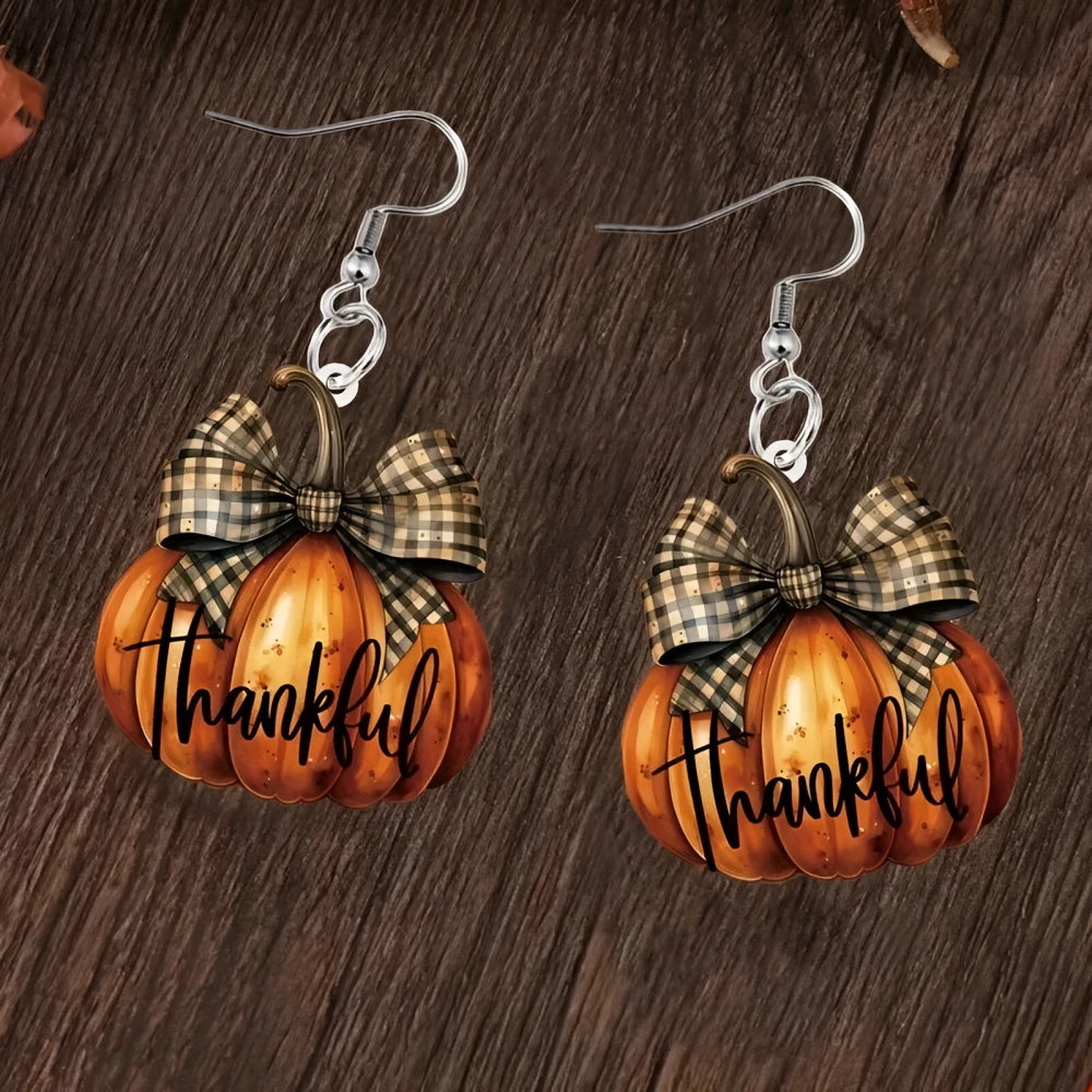 Elegant Pumpkin Drop Earrings for Women – Festive Party Jewelry - Image 2