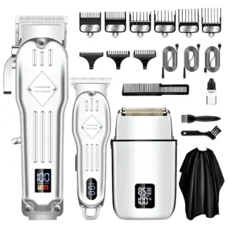 Professional Electric Hair Clipper & Shaver Set for Men – 3-in-1 Grooming Kit