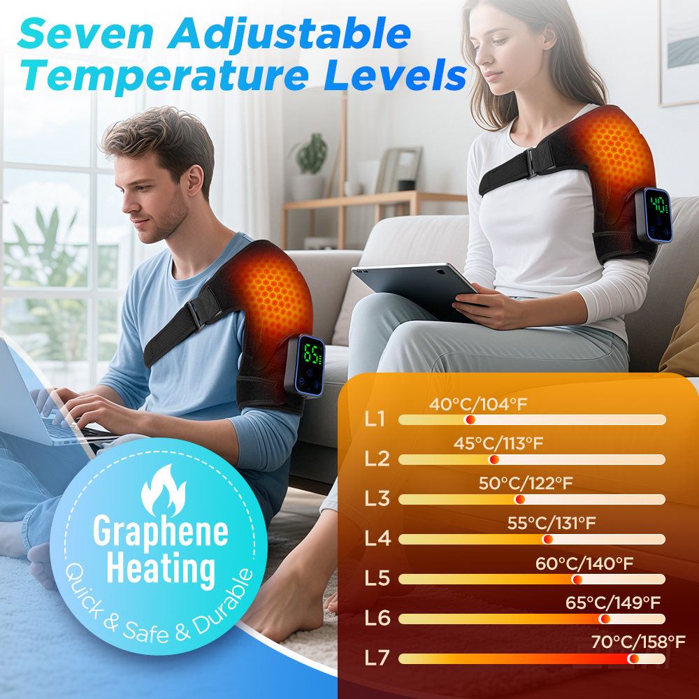 Electric Heating Shoulder Massager with Vibration & Wireless Control - Image 2