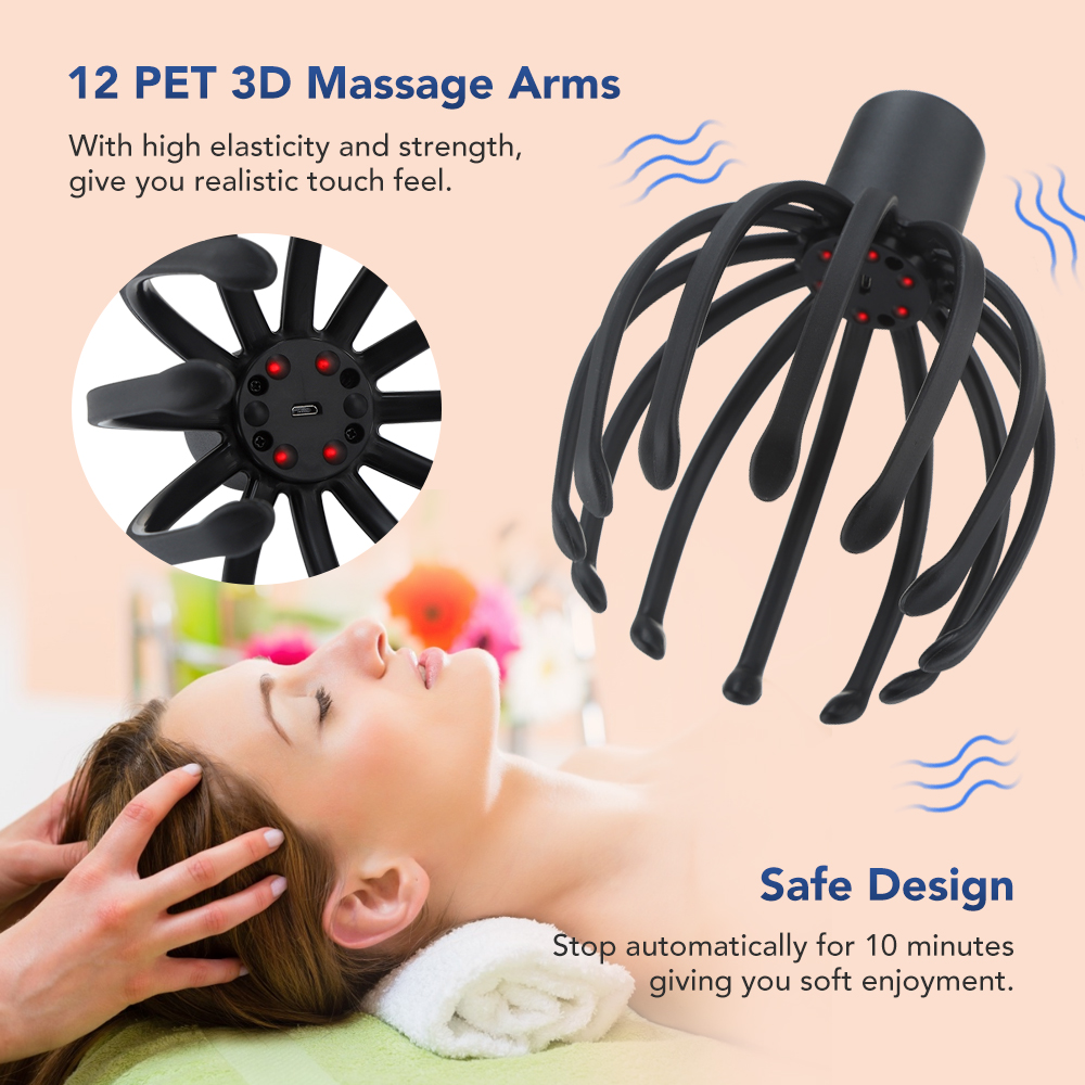 Electric Octopus Claw Scalp Massager – Stress Relief & Headache Relaxation Tool - Image 3