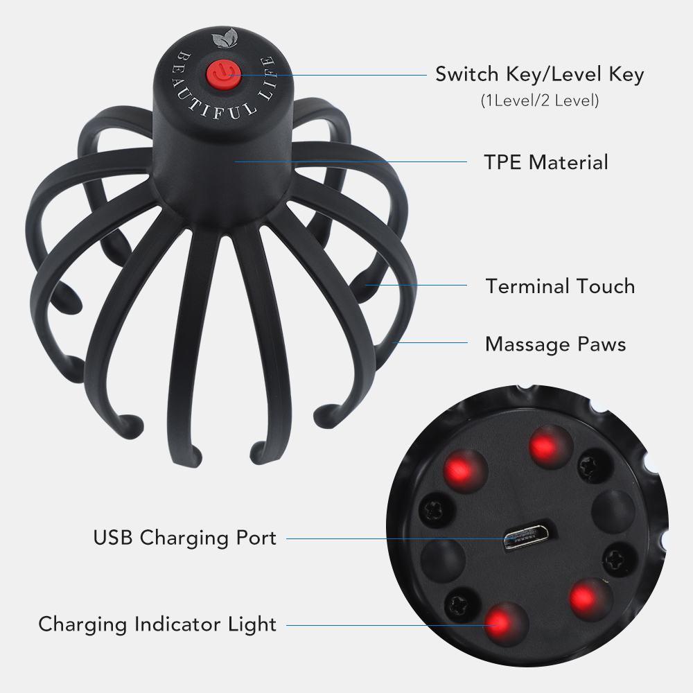 Electric Octopus Claw Scalp Massager – Stress Relief & Headache Relaxation Tool - Image 5