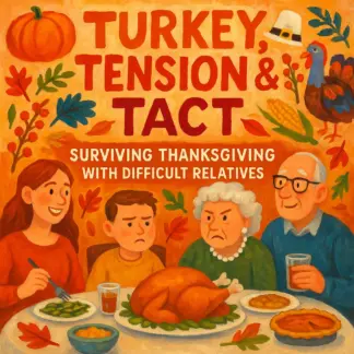 Turkey, Tension & Tact: Surviving Thanksgiving with Difficult Relatives – A Practical How-to Guide for Staying Calm, Smart & Sane at the Holiday Table | Digital Download | How to Survive Thanksgiving with Difficult Relatives eBook