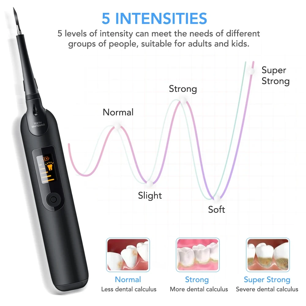 LED Sonic Tooth Cleaner & Whitening Electric Scaler Set - Image 6