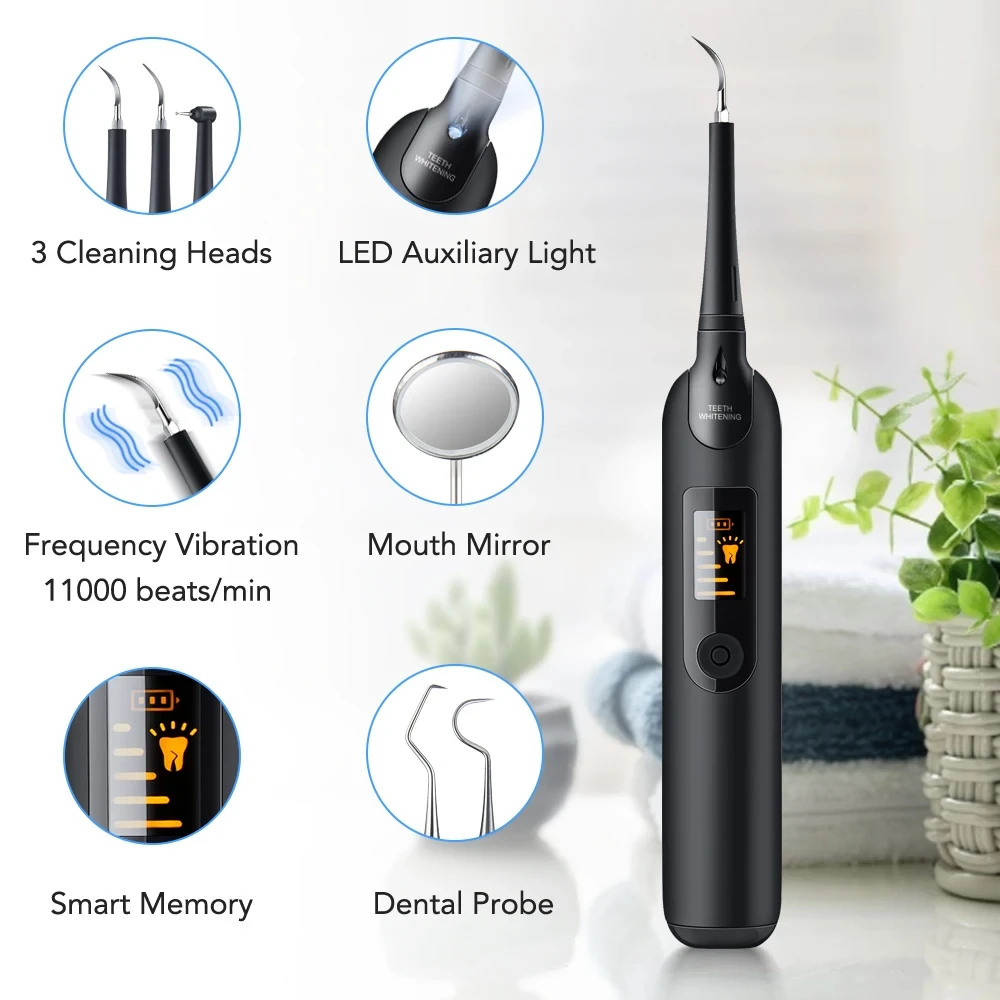 LED Sonic Tooth Cleaner & Whitening Electric Scaler Set - Image 2