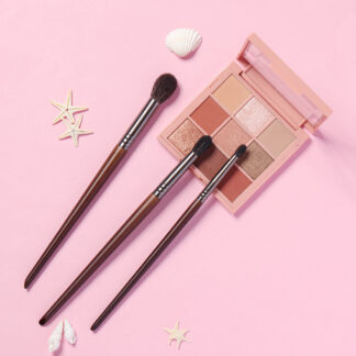 3 pcs Goat Hair Eye Blending Brush Set – Soft Tapered Makeup Brushes Kit