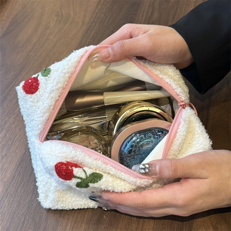 Plush Makeup Bag – Large Capacity Travel Cosmetic Pouch - Image 5