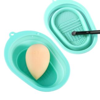 Foldable Silicone Makeup Brush Cleaning Mat & Sponge Scrubber