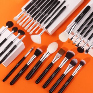 42-Piece Professional Black Makeup Brush Set with Holder – Complete Beauty Kit