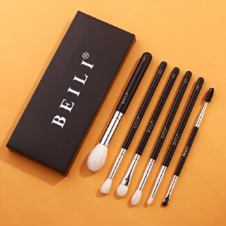 6-Piece Professional Makeup Brush Set with Natural Goat Hair – Quick & Flawless Blending