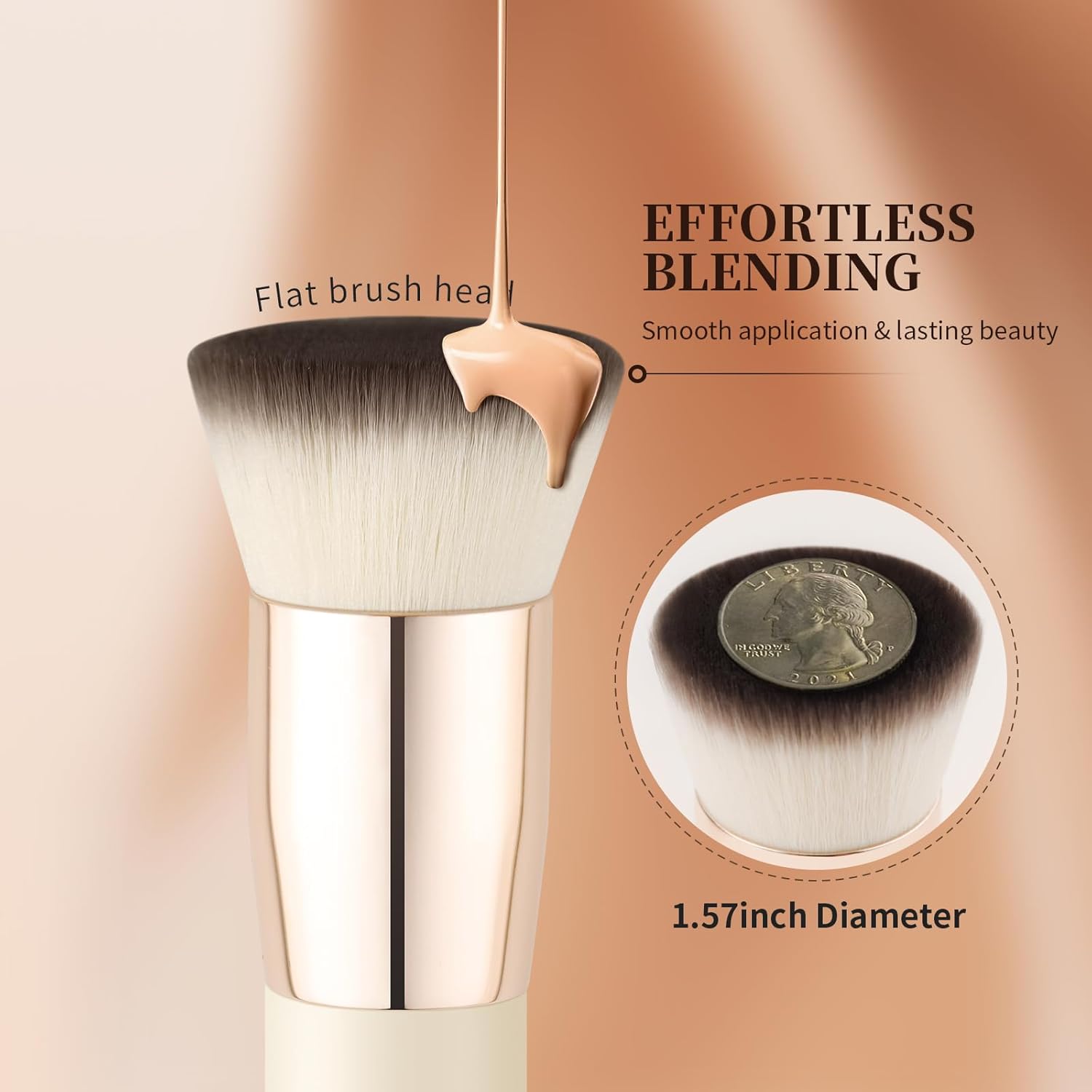 Flat Top Kabuki Foundation Brush – Professional Makeup Blending Tool - Image 4