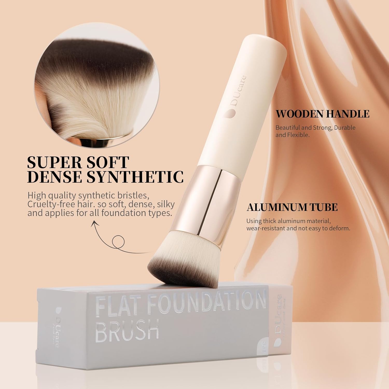 Flat Top Kabuki Foundation Brush – Professional Makeup Blending Tool - Image 3