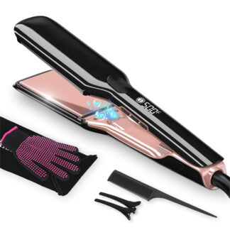Professional 2-in-1 Ceramic Hair Straightener with 500°F Fast Heat-Up & Plasma Technology