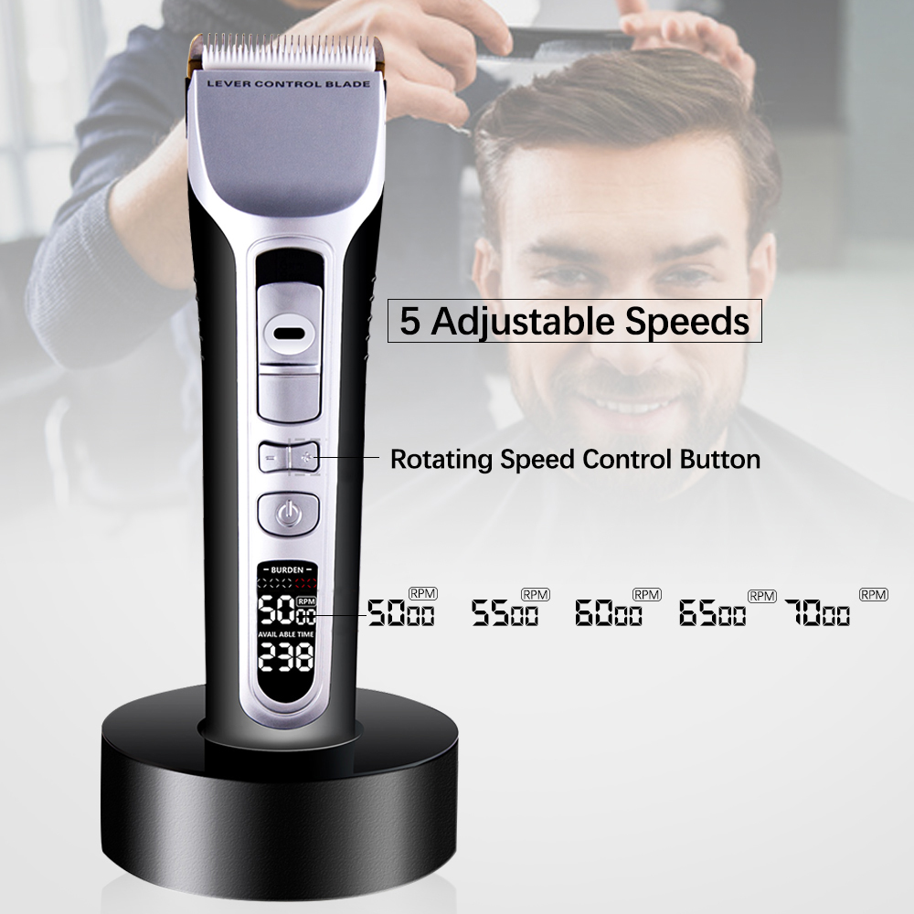 Professional Titanium Ceramic Hair Clipper with LCD Display & Precision Control - Image 2