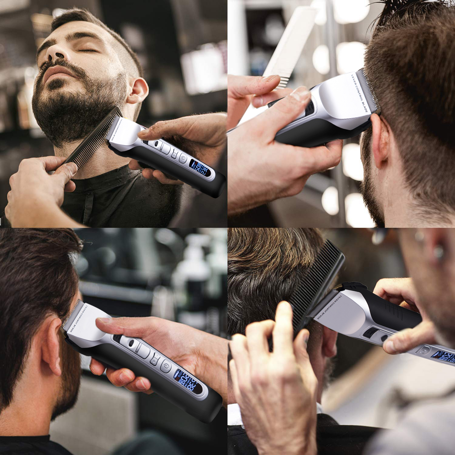 Professional Titanium Ceramic Hair Clipper with LCD Display & Precision Control - Image 4