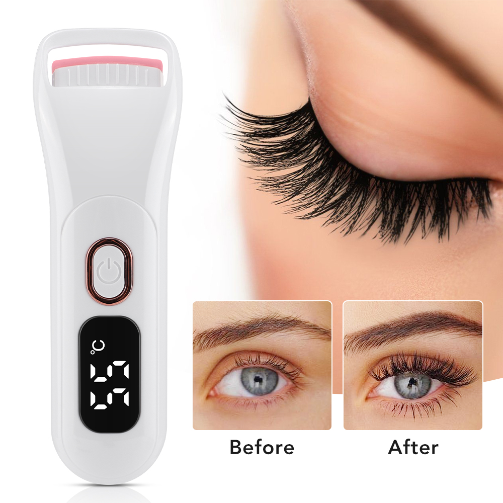 Rechargeable Heated Eyelash Curler with 3 Heat Settings & Digital Display - Image 2