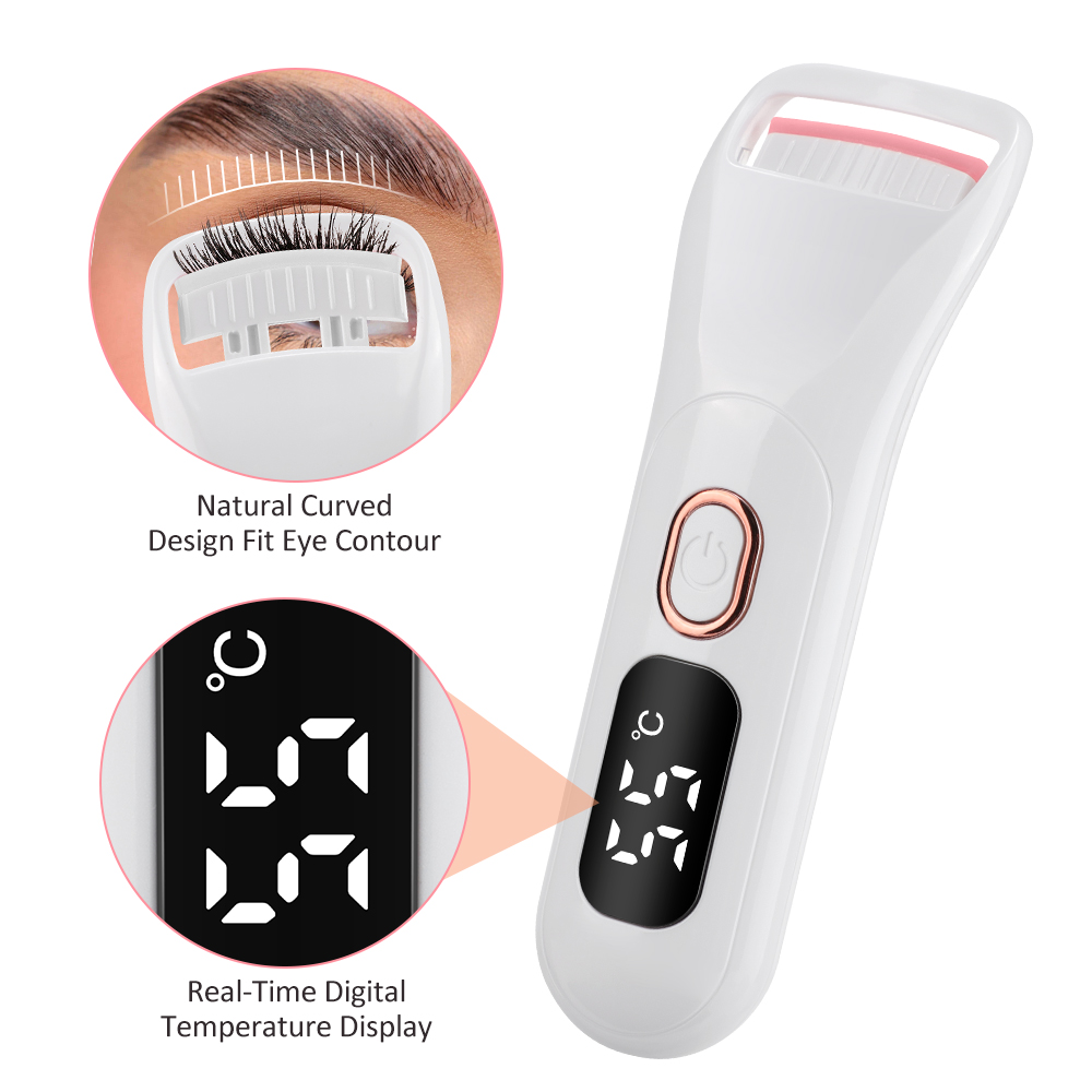 Rechargeable Heated Eyelash Curler with 3 Heat Settings & Digital Display - Image 5