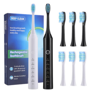 Rechargeable Sonic Electric Toothbrush for Adults with 6 Cleaning Modes & Smart Timer