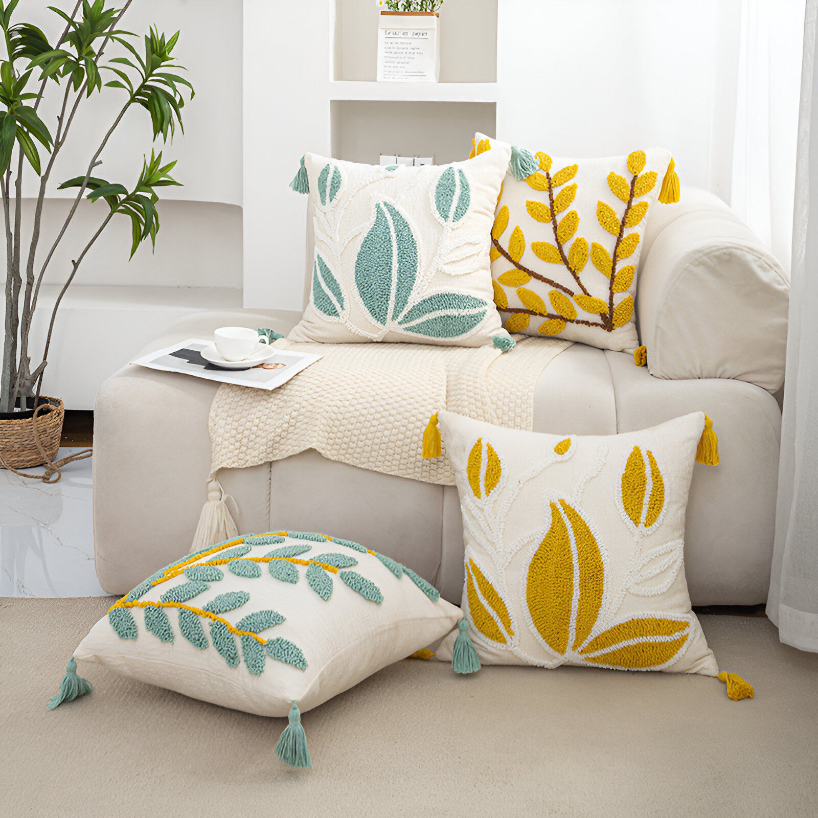 Bohemian Moroccan Leaf Velvet Pillowcase - Stylish Home Decor - Image 2