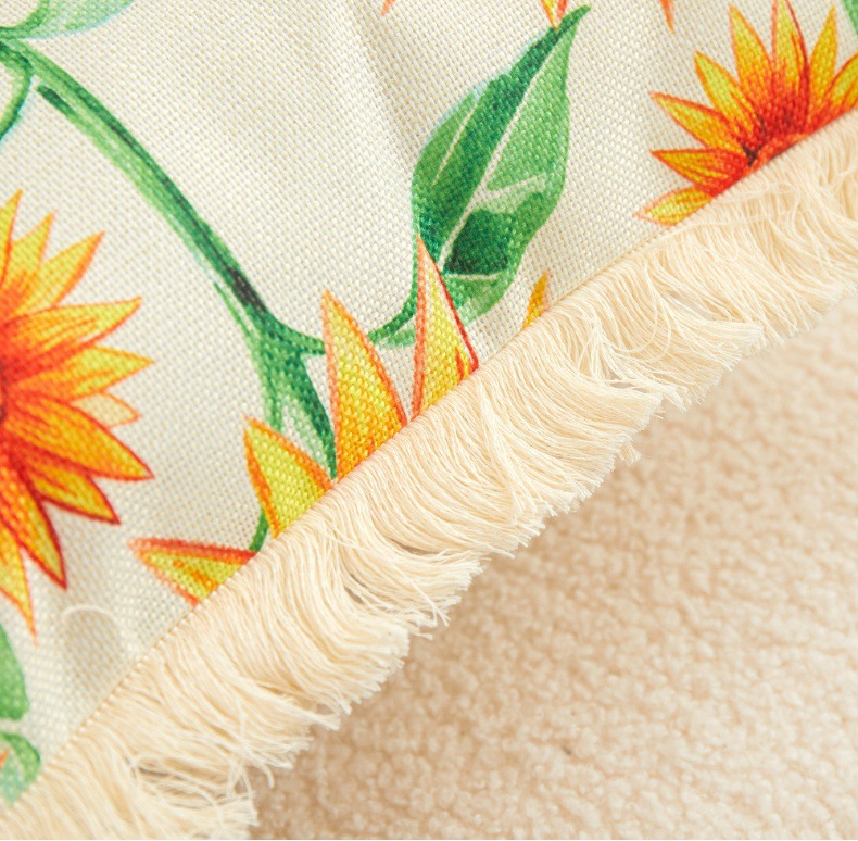 Nordic Sunflower Cotton Linen Pillowcase - Stylish Home Decor - Image 5