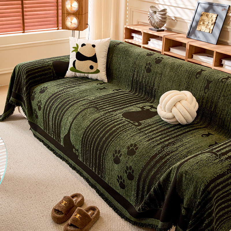 Cartoon Chenille Thickened Sofa Cover - Cozy All-Season Protection - Image 5