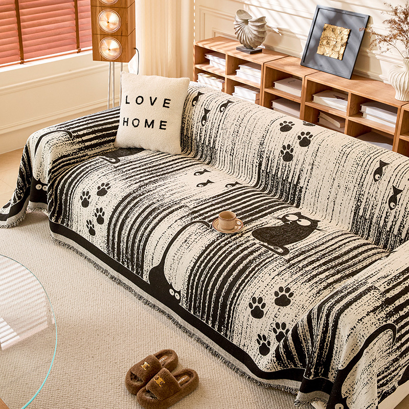 Cartoon Chenille Thickened Sofa Cover - Cozy All-Season Protection
