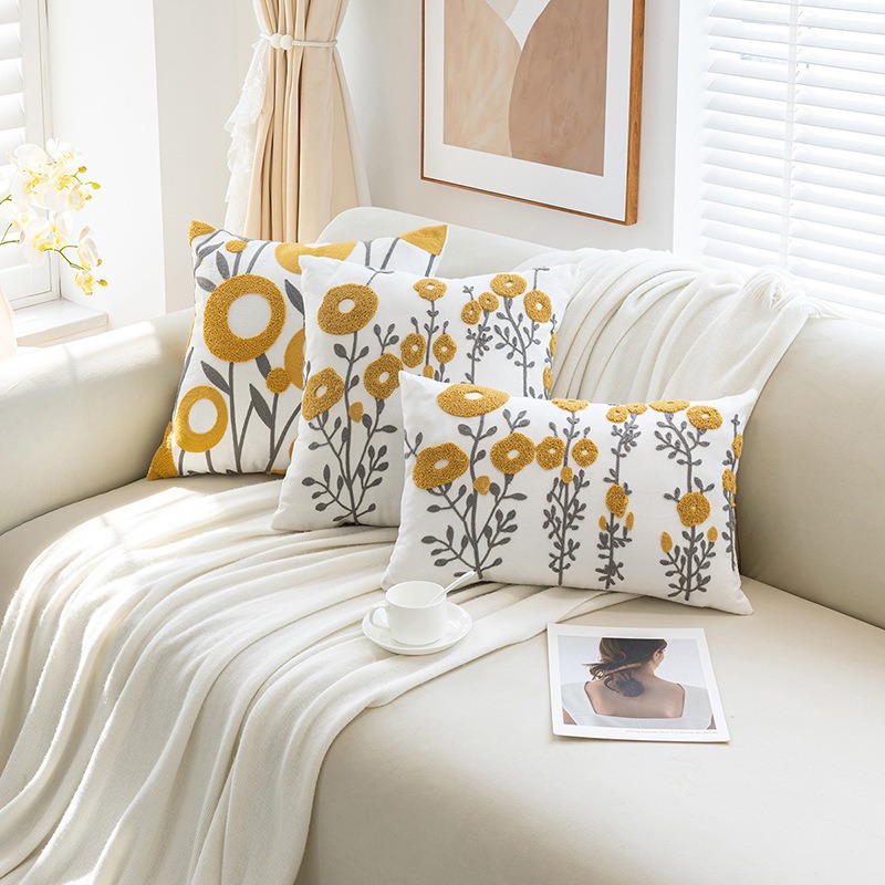 Embroidery Simple Pillowcase - Elegant Home Decor Cushion Cover - Image 4
