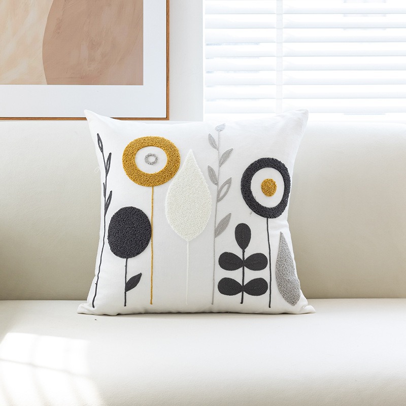 Embroidery Simple Pillowcase - Elegant Home Decor Cushion Cover - Image 5